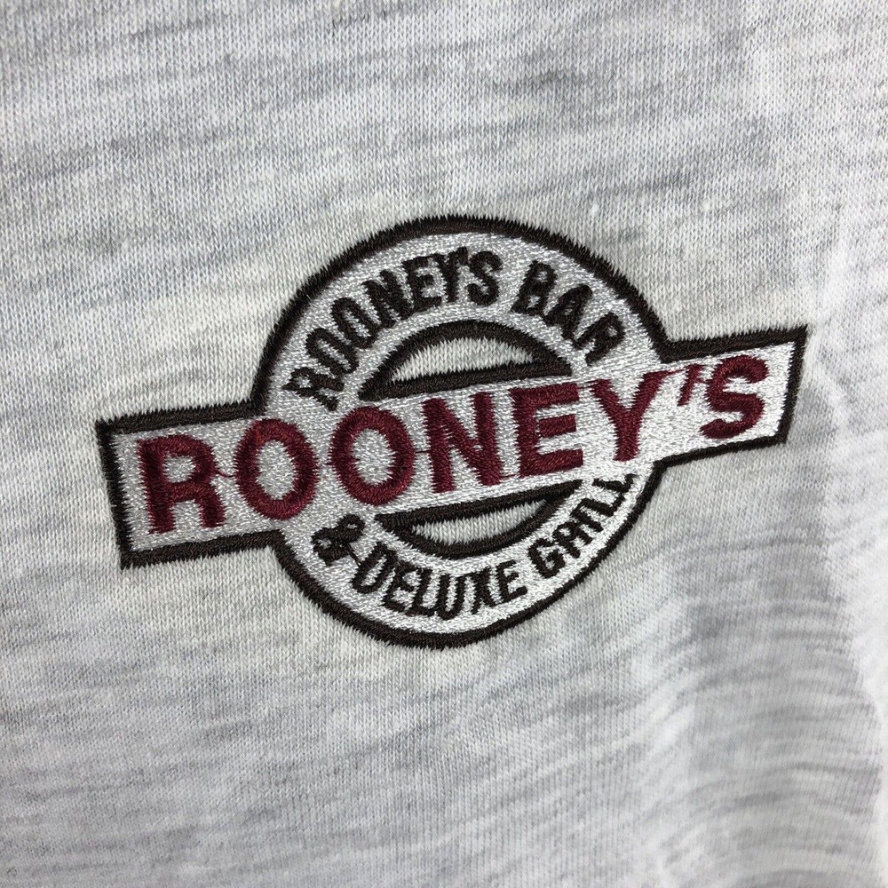 Vintage Rooney’s Bar & Deluxe Grill Single Stitch USA Made Polo Shirt XL Tee 90s